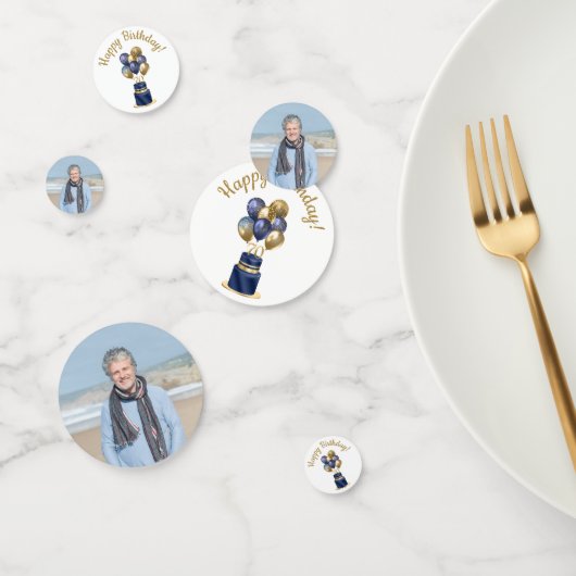 70. Geburtstag Navy Blue Balloon Cake Konfetti (Gruppe)