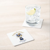 70. Geburtstag Navy Blue Balloon Cake Rechteckiger Pappuntersetzer (Vor Ort)