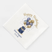 70. Geburtstag Navy Blue Balloon Cake Serviette (Ecke)