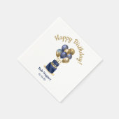 70. Geburtstag Navy Blue Balloon Cake Serviette (Ecke)