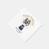70. Geburtstag Navy Blue Balloon Cake Serviette (Ecke)