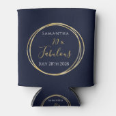 70. Geburtstag Navy Gold Personalisiertes Gastgesc Dosenkühler (Vorderseite)