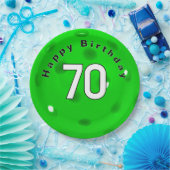 70. Geburtstag Neon Green Pickleball Pappteller (Party)
