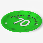 70. Geburtstag Neon Green Pickleball Pappteller (Schrägansicht)