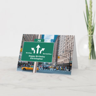 70. Geburtstag New York Street Zeichen Ihren Namen Karte