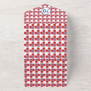 70. Geburtstag Norwegische Herzflagge blau All In One Einladung