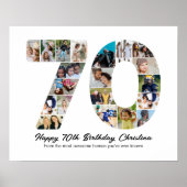 70. Geburtstag Nummer 70 Foto Collage Jahrestag Poster (Vorne)