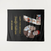 70. Geburtstag Nummer 70 FotoCollage Modernes Schw Wandteppich (Vorderseite (Horizontal))