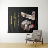 70. Geburtstag Nummer 70 FotoCollage Modernes Schw Wandteppich (Beispiel (Horizontal))