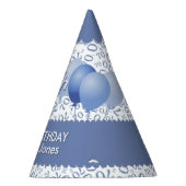 70. Geburtstag Nummer Muster Blau/Weiße Scallops Partyhütchen (Rechts)