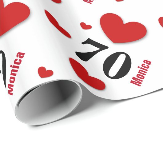 70. Geburtstag oder IRGENDWELCHE JAHR Geschenkpapier (Rolleneckpunkt)