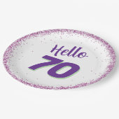 70. Geburtstag oder jedes Alter Pappteller (Schrägansicht)