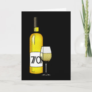 70. Geburtstag oder Jubiläum : Weinflasche & Glas Karte