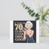 70. Geburtstag Oma Postkarte (Stehend Vorderseite)