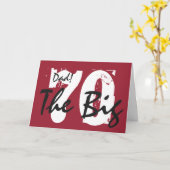 70. Geburtstag, Papa, weiße, schwarze Buchstaben a Karte (Gelbe Blume)