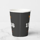 70. Geburtstag Papiertassen – Vintage 1956 Schwarz Pappbecher (Rechts)