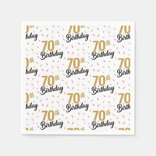 70. Geburtstag Papiertücher, Siebzig Geburtstag Serviette (Vorderseite)