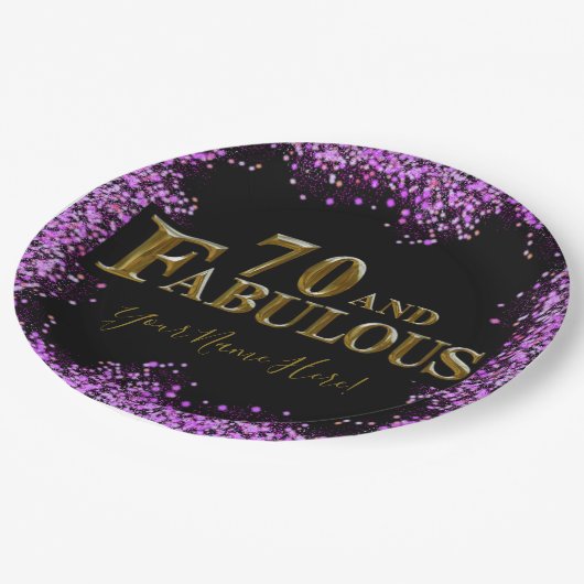 70. Geburtstag Pappteller (Schrägansicht)