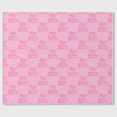 70. Geburtstag Party Name Rosa Modernes Muster Geschenkpapier (Flach)