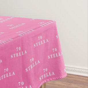 70. Geburtstag Party Name Rosa Modernes Muster Tischdecke