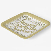 70. Geburtstag Party Nummer Muster Gold Weiß Pappteller (Gewinkelt)