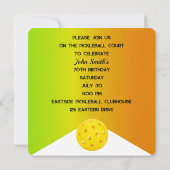 70. Geburtstag Pickleball-Party Einladung (Rückseite)