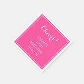 70. Geburtstag Pink Elegant Script Modern Cheers Serviette (Ecke)