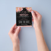 70. Geburtstag Pink Glitzer Floral Flyer (Gruppe)