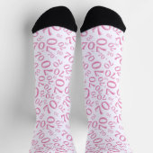 70. Geburtstag Pink Random Number Pattern Socken (Oben)