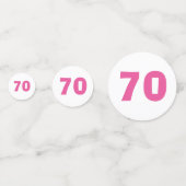 70. Geburtstag PINK Typografie Konfetti (Vorderseiten)