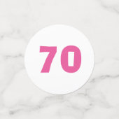 70. Geburtstag PINK Typografie Konfetti (Klein Vorderseite)