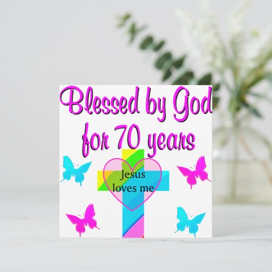 70. GEBURTSTAG PRAYER KARTE (Stehend Vorderseite)