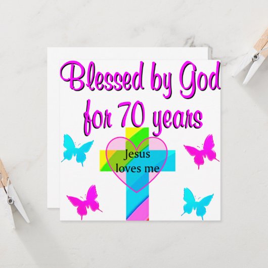 70. GEBURTSTAG PRAYER KARTE (Vorderseite/Rückseite Beispiel)