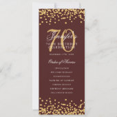 70. Geburtstag Programm Gold Burgundy Confetti Men (Vorderseite)