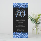 70. Geburtstag Programm Navy Blue w/ Vielen Dank (Stehend Vorderseite)