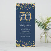 70. Geburtstag Programm Vielen Dank Gold Navy (Stehend Vorderseite)