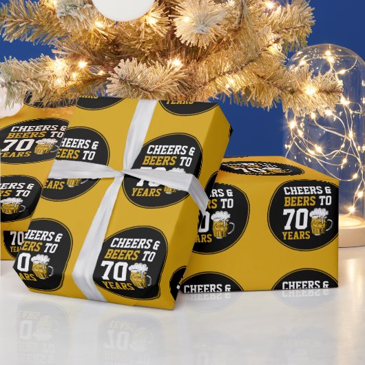 70. Geburtstag Prost & Bier für 70 Jahre Lustig Geschenkpapier (Feiertage)