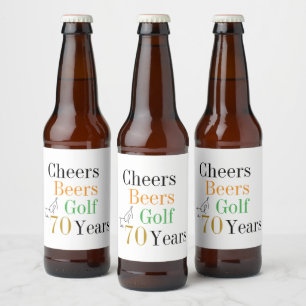 70. Geburtstag Prost Bier Golf Minimal Party Bierflaschenetikett