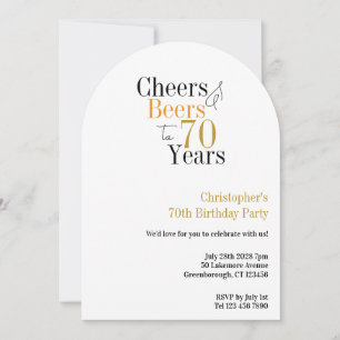 70. Geburtstag Prost und Bier Minimal Einladung