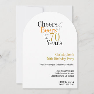 70. Geburtstag Prost und Bier Minimal Einladung