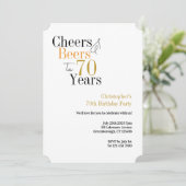 70. Geburtstag Prost und Bier Minimal Party Einladung (Stehend Vorderseite)