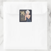 70. Geburtstag Quadratischer Aufkleber (Tasche)