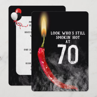 70. Geburtstag Red Hot Pepper Candle Einladung