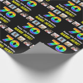 70. Geburtstag: Regenbogen "70"; benutzerdefiniert Geschenkpapier (Ecke)