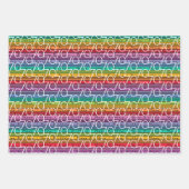 70. Geburtstag Regenbogenstreifen Geschenkpapier Set (Vorderseite)