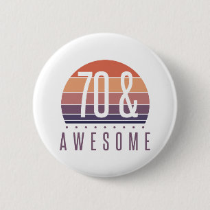 70. Geburtstag Retro Sonnenuntergang Button