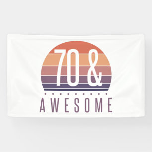 70. Geburtstag Retro Sunset Banner