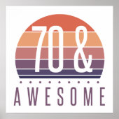 70. Geburtstag Retro Sunset Poster (Vorne)