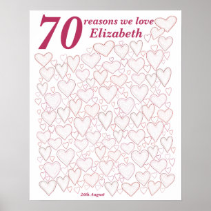 70. Geburtstag - Rosa 70 Gründe, warum wir Ihnen e Poster