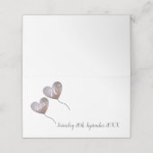 70. Geburtstag Rosa Herzballon Platzkarte (Außenseite Aufgefaltet)